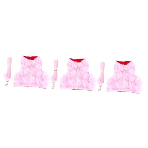 COLLBATH 3 STK Brustgurt hinten würfelunterlage einhelll Brustgeschirr hundezuggeschirr Hundegeschirr Hund mittel Katzensachen Hundeseil Dackel Haustierbedarf Haustier-Traktionsseil Rosa von COLLBATH