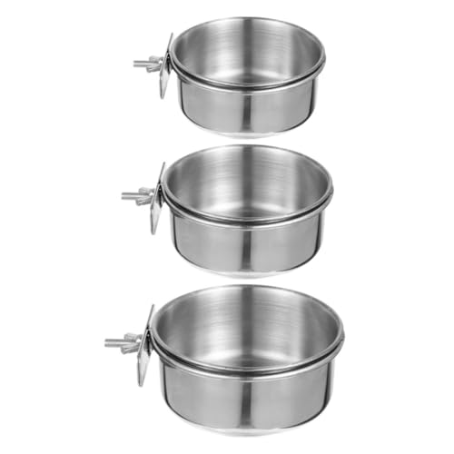 COLLBATH 3 Stück Futternäpfe für Vögel Futter und Wasserbecher mit Halterung für Wellensittiche Papageien und Kleine Vögel von COLLBATH