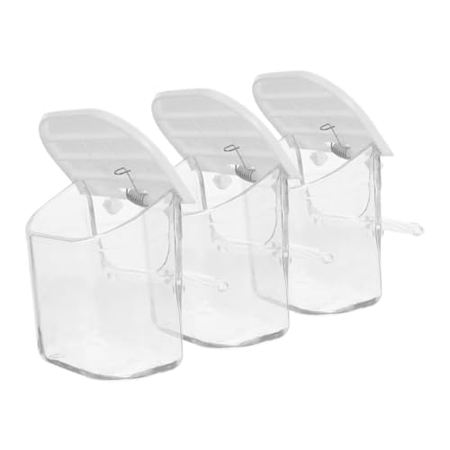 COLLBATH 3 Stück Teiliges Vogelfutter mit Federhalterung Spritzsichere Futterschalen für Käfige für Papageien und Andere Kleine Einfache Installation und Hygienische Fütterung von COLLBATH