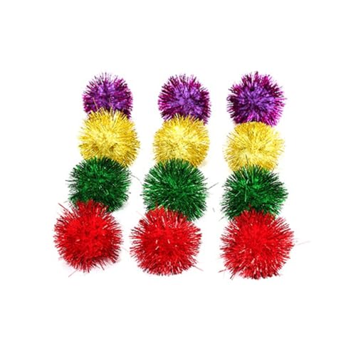 COLLBATH 30 Bunte Mini-Glitzer-Lametta-bälle Kleine Pompons Für Katzenspielzeug Lametta-Pompon-bälle Katzenbälle Für Spiel Und Bewegung COLLBATH 30 Bunte Mini-Glitzer-Lametta-bälle Kleine Pompons Für Katzenspielzeug Lametta-Pompon-bälle Katzenbälle Für Spiel Und Bewegung von COLLBATH