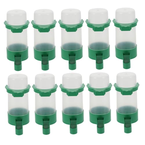 COLLBATH 30 STK Vogeltränke Papagei Automatische Hühnertränke Glitzernde Wasserflasche Vogel Wassertrinker Futterhäuschen Für Wellensittiche Tasse Vogel Wassersprinkler Abs Green Plastik von COLLBATH