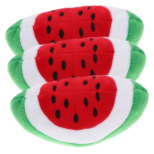 COLLBATH 3-teiliges Wassermelonen-Spielzeug Interaktives Haustier-Spielzeug Für Hunde Plüsch-Spielzeug Beiß-Spielzeug Beschäftigungsspielzeug Für Welpen von COLLBATH