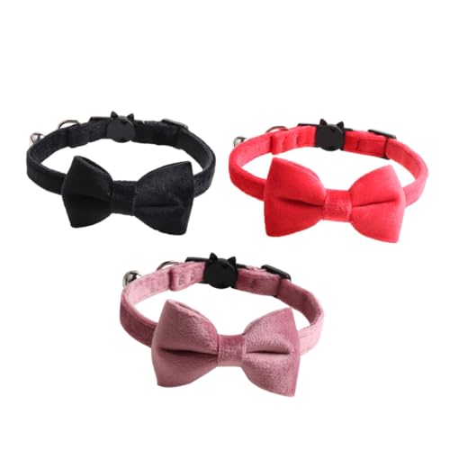 COLLBATH 3-teiliges Katzenhalsband Mit Glöckchen Und Fliege Bequem Und Atmungsaktiv Verstellbar Für Verschiedene Größen COLLBATH 3-teiliges Katzenhalsband Mit Glöckchen Und Fliege Bequem Und Atmungsaktiv Verstellbar Für Verschiedene Größen von COLLBATH