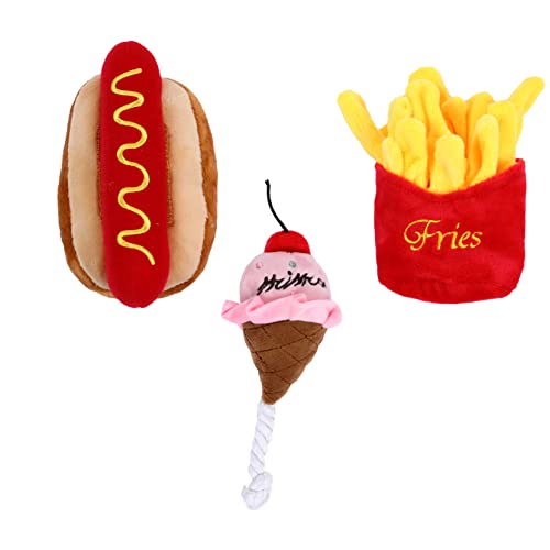 COLLBATH 3stücke Teiliges Plüschspielzeug Haustiere Imitation Von Lebensmitteln Hotdog Eiscreme Pommes Mit Quietscher Lustiges Lernspielzeug Für Hunde Und Katzen COLLBATH 3stücke Teiliges Plüschspielzeug Haustiere Imitation Von Lebensmitteln Hotdog Eiscreme Pommes Mit Quietscher Lustiges Lernspielzeug Für Hunde Und Katzen von COLLBATH