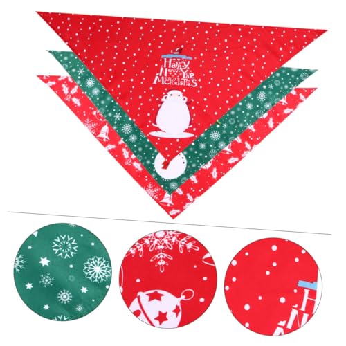 COLLBATH 3St Haustier-Weihnachtsdreieck Haustierschal dreieckiger Schal für Haustiere hundeschal Weihnachten Dog Christmas Costume Weihnachtshunde-Lätzchen Haustier-Bandana von COLLBATH