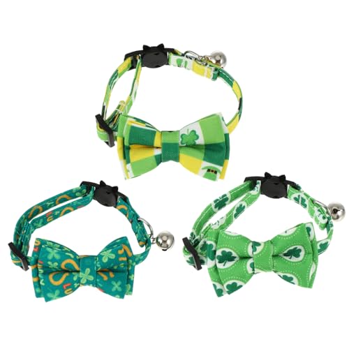 COLLBATH Katzenhalsband Mit Glöckchen Verstellbar Festival-haustierhalsband St Patrick's Day-Design Hübsche Fliege-Accessoire COLLBATH Katzenhalsband Mit Glöckchen Verstellbar Festival-haustierhalsband St Patrick's Day-Design Hübsche Fliege-Accessoire von COLLBATH