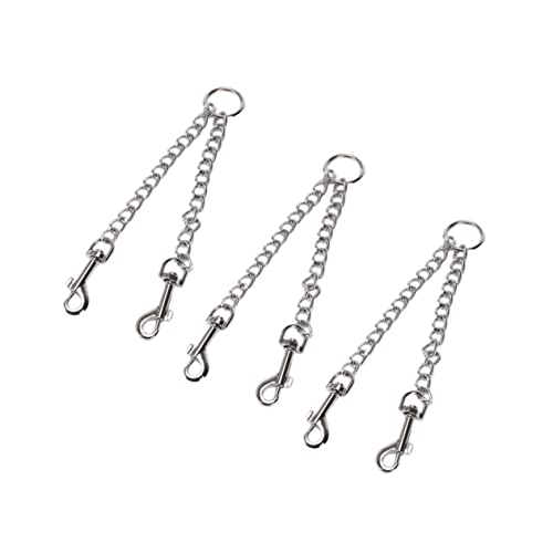 COLLBATH 3-teilige Hundeleine Mit Zugseil Und Eisenkette Gassi-Leine Mit 360° Drehbarer Metallschnalle Robustes Zugkabel von COLLBATH