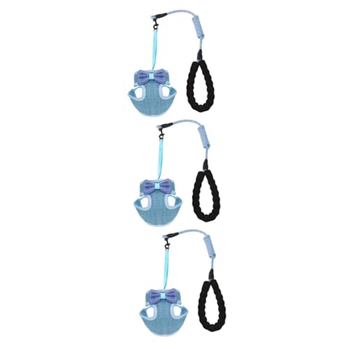 COLLBATH 3st Katzengeschirr Katzenhalsband Katzenleinen Zum Spazierengehen Verstellbarer Gürtel Trageschlaufe Für Welpen Weste Und Leine Für Haustiere Kleines Hundegeschirr Laufweste Blue COLLBATH 3st Katzengeschirr Katzenhalsband Katzenleinen Zum Spazierengehen Verstellbarer Gürtel Trageschlaufe Für Welpen Weste Und Leine Für Haustiere Kleines Hundegeschirr Laufweste Blue von COLLBATH
