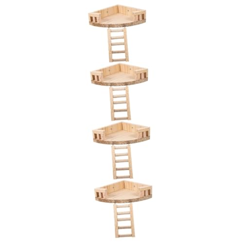 COLLBATH 4 Sets Holz Hamster Kletterleiter Spielzeug Sichere Plattform Für Haustier Hamster Zubehör Dekoratives Spielzeug Für Chinchilla von COLLBATH