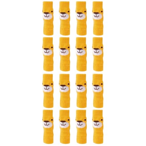 COLLBATH 4 Sätze Haustier socken Chihuahua wärmer Beinwärmer für kleine Hunde Hundepfotengriffe Stiefel hundesocken Dog Socks Anti-Rutsch-Hundebeinstrümpfe hundebein socken Baumwolle Yellow von COLLBATH