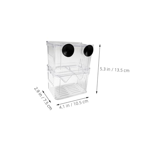 COLLBATH 4 Stück Aquarium Aufzuchtbecken Doppellagige Schwimmende Fischbrutbox Verstellbar für Betta Aggressive Fische Klare Fischzuchtbox mit Sicherer Isolation für Jungfische und Guppys von COLLBATH