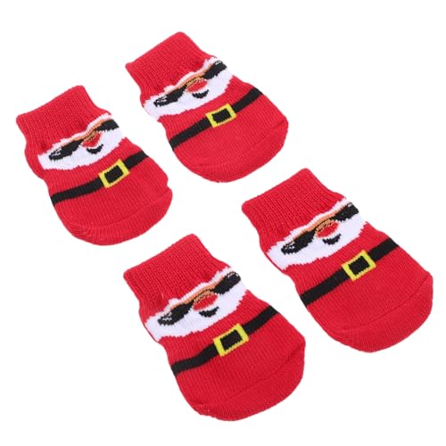 COLLBATH 4 Stück Haustier Warme Socken Papa Weihnachtssocken Für Hunde Weihnachten Welpen-weihnachtssocken Mit Weihnachts-haustierpfotensocken Griff Haustiere Polyester Rot COLLBATH 4 Stück Haustier Warme Socken Papa Weihnachtssocken Für Hunde Weihnachten Welpen-weihnachtssocken Mit Weihnachts-haustierpfotensocken Griff Haustiere Polyester Rot von COLLBATH
