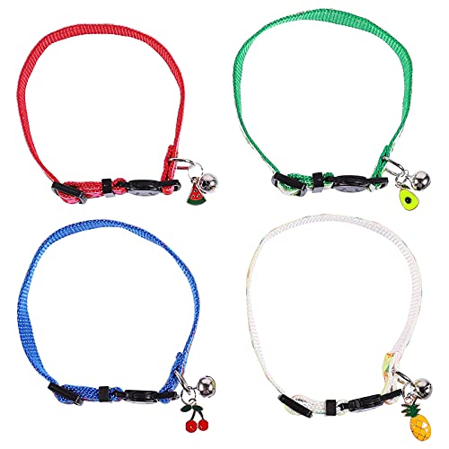 COLLBATH 4 Stück Obst-katzenhalsband Kätzchen Strickgarn Haustier-Halskette Glocke Modische Haustier-Krawatten Für Den Täglichen Gebrauch von COLLBATH
