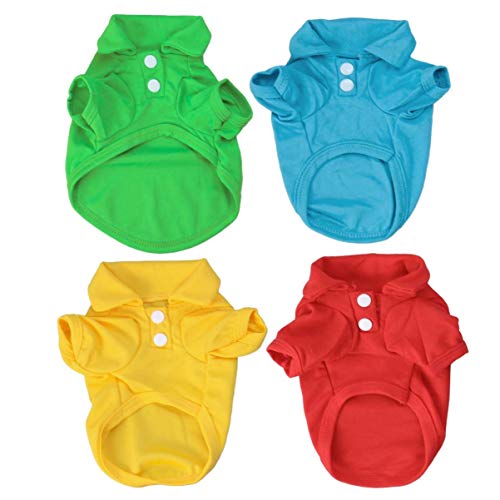 COLLBATH Haustier Hund T-Shirt 4 Stücke Reine Baumwolle Weste Bequeme Kurzarm Für Candy Druck COLLBATH Haustier Hund T-Shirt 4 Stücke Reine Baumwolle Weste Bequeme Kurzarm Für Candy Druck von COLLBATH
