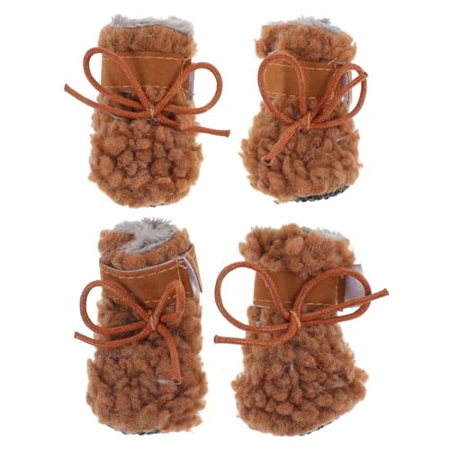 COLLBATH 4 Stück Hundeschuhe Schneestiefel Outdoor-Schuhe für Hunde wasserdichte Hundeschuhe Winterschuhe für Hunde Dog Shoes Pfote Anti-Rutsch-Schuhe für Hunde Schneestiefel für Welpen von COLLBATH