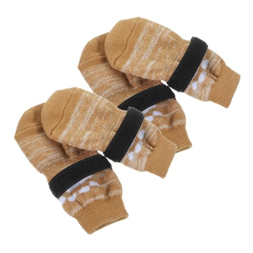 COLLBATH 4er Packung rutschfeste Hundesocken Leichte Baumwollsocken Pfotenschutz Für Kleine Hunde Waschbare Haustiersocken von COLLBATH