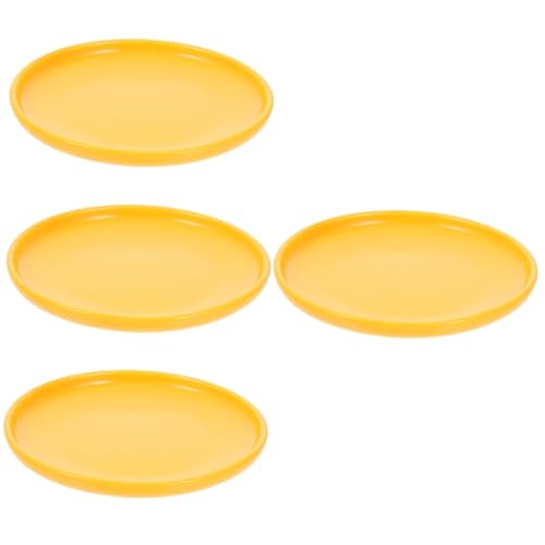 COLLBATH 4 Stück Katzenschüssel aus Keramik Haustiernäpfe mit Ständer Katzennapfschale Snackbehälter pet Supplies pet Bowl Hund runder Essteller Aufbewahrungsschale für Katzenfutter Yellow von COLLBATH