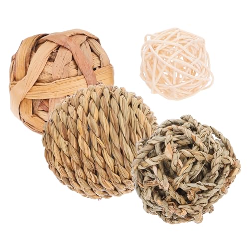 COLLBATH Kauspielzeug 4 Stück Aus Stroh Und Rattan Gewebte Kaubälle Haustier-kaubälle Für Hunde Und Katzen Backenzähne-reinigungsspielzeug COLLBATH Kauspielzeug 4 Stück Aus Stroh Und Rattan Gewebte Kaubälle Haustier-kaubälle Für Hunde Und Katzen Backenzähne-reinigungsspielzeug von COLLBATH