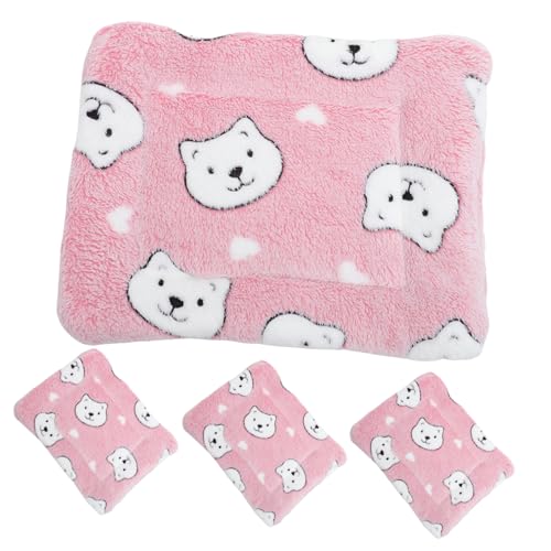 COLLBATH 4 Stück Meerschweinchendecke Käfig Menschlich Kleines Haustierhandtuch Bettwäsche Hund Kleines Tier-PIPI-pad Zwinger Ratte Kleine Tierdecke Spielzeug Wurf Plüsch Heu Stoff von COLLBATH