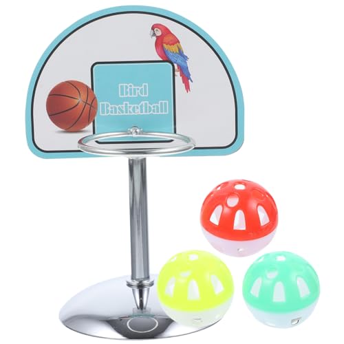 COLLBATH 4 Stück Papagei Spielzeug Vogel Ball Spielzeug Vogeltrainingsspielzeug Vogelspielzeug Spielset aus Holz Spielzeuge Vogelerziehungsspielzeug Vogel-Basketballkorb hölzern Requisiten von COLLBATH