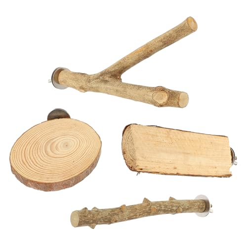 COLLBATH 4 Stück Vogel-sitzstangen Holz-sitzstangen Für Käfige Sittich-Spielzeug Geeignet Für Kleine Vögel Und Papageien von COLLBATH