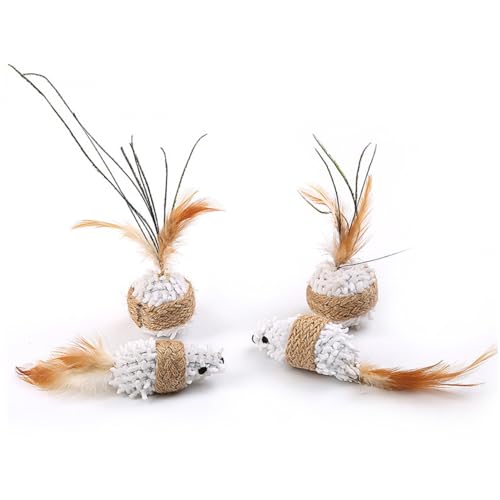 COLLBATH 4 Stück Plüschmaus Spielzeug Mit Feder Für Katzen Interaktive Und Spielzeug Für Katzen COLLBATH 4 Stück Plüschmaus Spielzeug Mit Feder Für Katzen Interaktive Und Spielzeug Für Katzen von COLLBATH