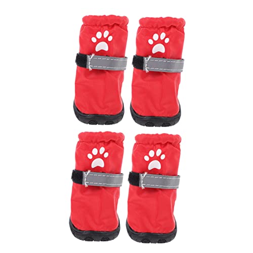 COLLBATH 4 Stück Regenstiefel für Haustiere Haustierzubehör Outdoor-Schuhe für Haustiere hundeschuhe pfotenschutz für Hunde Schuhe für Hunde wasserdichte Stiefel für Haustiere rutschfest von COLLBATH