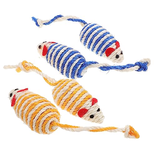 COLLBATH 4 Stück Sisal-mäuse Interaktives Katzenspielzeug Für Hauskatzen Spielzeug Zum Beissen Und Kratzen Katzenspielzeug Zum Kauen Und Spielen COLLBATH 4 Stück Sisal-mäuse Interaktives Katzenspielzeug Für Hauskatzen Spielzeug Zum Beissen Und Kratzen Katzenspielzeug Zum Kauen Und Spielen von COLLBATH