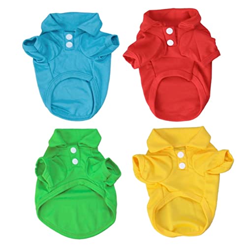 COLLBATH Haustier-T-Shirt-Set 4-teilig Hunde-Shirts kurzärmelig Baumwolle Sommer-Tops für Hunde Jungen COLLBATH Haustier-T-Shirt-Set 4-teilig Hunde-Shirts kurzärmelig Baumwolle Sommer-Tops für Hunde Jungen von COLLBATH