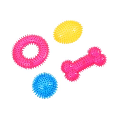 COLLBATH 4 Stück Teiliges Robustes Hundespielzeug mit Quietscher Spitze Kauspielbälle für Mittelgroße und Große Hunde Zahnreinigend Interaktives Outdoor für Welpen und Energische Kauer COLLBATH 4 Stück Teiliges Robustes Hundespielzeug mit Quietscher Spitze Kauspielbälle für Mittelgroße und Große Hunde Zahnreinigend Interaktives Outdoor für Welpen und Energische Kauer von COLLBATH