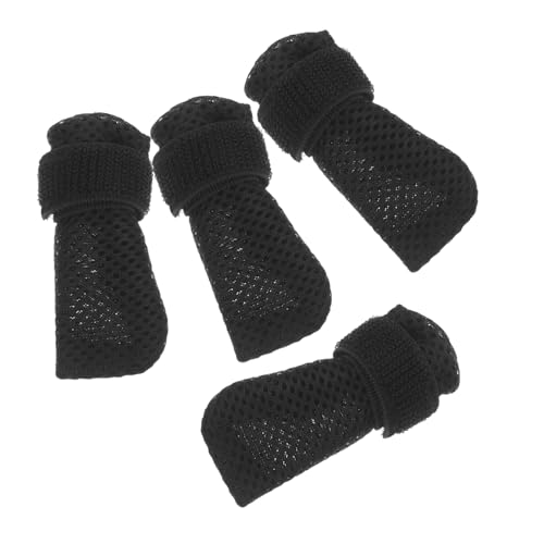 COLLBATH 4 Stück Weiche Katzenschuhe in Schwarz Warme Pfotenschutz-Booties rutschfeste Katzenpfotenabdeckung für Krallenpflege Fütterung Baden und Nagelpflege bei Katzen und Kleinen Hunden von COLLBATH