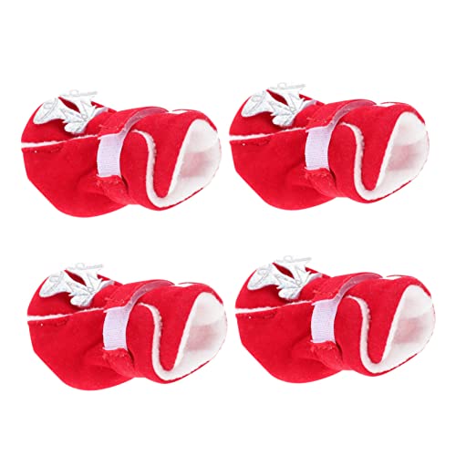 COLLBATH 4 Stück Weihnachtshaustier-Baumwollschuhe Paws pfotenschutz Schuhe für hundepfoten Hundeschuhe aus Baumwolle Wanderstiefel für Hunde Hundestiefel Weihnachtshundeschuhe rot COLLBATH 4 Stück Weihnachtshaustier-Baumwollschuhe Paws pfotenschutz Schuhe für hundepfoten Hundeschuhe aus Baumwolle Wanderstiefel für Hunde Hundestiefel Weihnachtshundeschuhe rot von COLLBATH