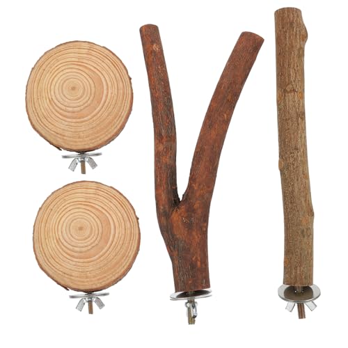 COLLBATH 4 Stück Natürliche Holz Papagei Sitzstangen Haustier Vogel Spielzeug Papagei Ständer Bissfeste Vogelspielzeug Für Käfig COLLBATH 4 Stück Natürliche Holz Papagei Sitzstangen Haustier Vogel Spielzeug Papagei Ständer Bissfeste Vogelspielzeug Für Käfig von COLLBATH