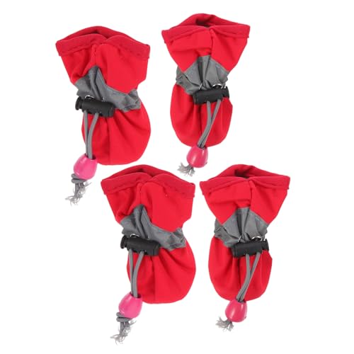 COLLBATH 4 Stück wasserdichte Fußabdeckung Für Haustiere Schuhhund Heiße Pflasterhundestiefel Hunde-Wasserschuhe Für Das Schwimmbad Regnerisch Regenstiefel Für Kleine Hunde Beleg Rot Stoff COLLBATH 4 Stück wasserdichte Fußabdeckung Für Haustiere Schuhhund Heiße Pflasterhundestiefel Hunde-Wasserschuhe Für Das Schwimmbad Regnerisch Regenstiefel Für Kleine Hunde Beleg Rot Stoff von COLLBATH