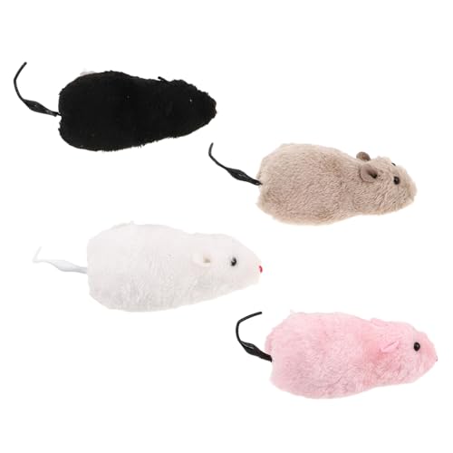 COLLBATH 4Stücke Aufzieh Mäuse Plüsch Rattenspielzeug für Katzen und Weiche Spielzeugmäuse mit Uhrwerkmechanismus Haustier Bewegung COLLBATH 4Stücke Aufzieh Mäuse Plüsch Rattenspielzeug für Katzen und Weiche Spielzeugmäuse mit Uhrwerkmechanismus Haustier Bewegung von COLLBATH