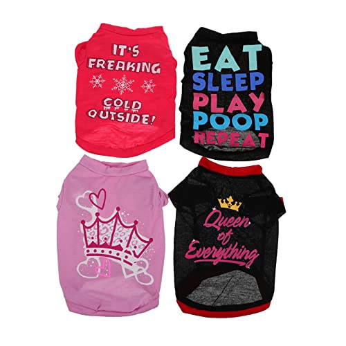 COLLBATH 4-teiliges Haustier-Outfit Hundehemd Frühjahrs-und Sommerbekleidung Sweatshirt Pullover Für Bewegungsfreiheit Und Komfort COLLBATH 4-teiliges Haustier-Outfit Hundehemd Frühjahrs-und Sommerbekleidung Sweatshirt Pullover Für Bewegungsfreiheit Und Komfort von COLLBATH