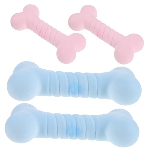 COLLBATH 4 Stücke Interaktive Hunde Kauspielzeuge aus TPR Zahnpflege Spielzeug für Welpen Hilft bei Zahnwachstum und Stressabbau Farbenfroh und Langlebig von COLLBATH