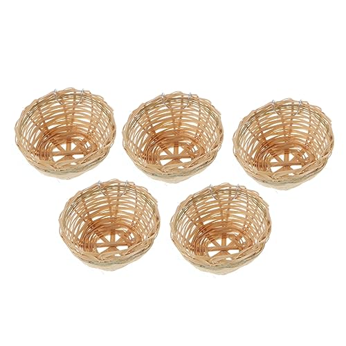 COLLBATH 5 Stück Bambus Vogelnest Papageienplattform Vogelhaken Nymphensittichnest Für Käfig Vogelnester Für Käfige Kleintierkäfig Dekoration Nest Für Vogelkäfig Vogelhaus Zum von COLLBATH