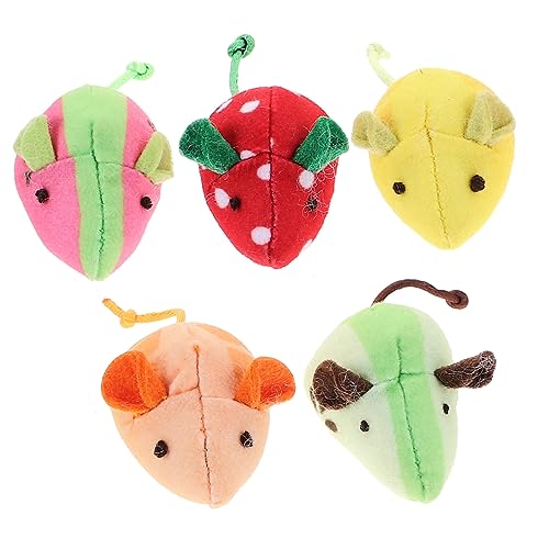 COLLBATH 5 Stück Katzenspielzeug Obst Katze Katze Haustier Figuren Katze Track Kätzchen Katzen Kätzchen Teaser Katzenspielzeug Mäuse Obst Katze Katze von COLLBATH