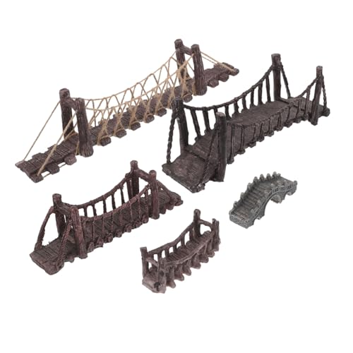 COLLBATH 5 Stück Teiliges Miniatur Hängebrücken- Realistisch Gestaltete Aquarium Deko Einfach zu Reinigen Installieren für Zen-Garten Fischbecken und Mikro-landschaften Lebendige von COLLBATH