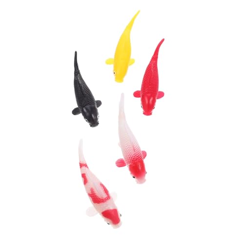 COLLBATH 5 Stück Teiliges Schwimmende Koi Fisch Deko Realistische Miniatur Goldfisch Figuren aus Kunststoff Lebensechte Tropische Fischornamente Schwimmende Aquarium Deko für Fotografie und von COLLBATH