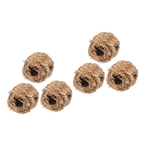 COLLBATH 2 Sets Naturgewebtes Grashaus Strohnest Käfig Für Meerschweinchen Hamster Spielzeug Chinchilla Versteck Kaffee 3 Stück * 2 von COLLBATH