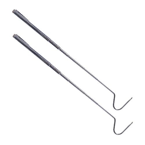 COLLBATH 6 STK Teleskopischer Schlangenhaken Zange Pole Reptilienfänger Schwerlast-Schlangenhaken Werkzeug giteer Safe matschüche Greifhaken für Reptilien Fanghaken Rostfreier Stahl Silver von COLLBATH