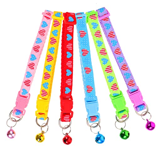 COLLBATH 6st Katzenhalsband Welpenzubehör Für Kleine Hunde Kätzchenhalsbänder Für Mädchen Kleines Hundehalsband Welpen Kätzchenhalsband Mit Glöckchen Nylon Hundebedarf Draussen von COLLBATH