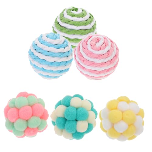 COLLBATH 6St Katzenspielzeugball spaß The Pleasure interaktives Katzenspielzeug Kätzchen-Pompom-Bälle Kätzchen Spielzeug Spielzeuge Katzenbälle Spielzeug Heimtierbedarf von COLLBATH