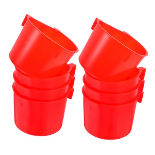 COLLBATH 8 Stück Bird Bowl Kaninchen -Fütterungstasse Hühnerkoop -Käfigbecher Vogelgeschirr für Käfig Wasserschale Käfig Tassen Welpenschalen Hühnerwasserer Kleiner Futternapf Sport rot von COLLBATH