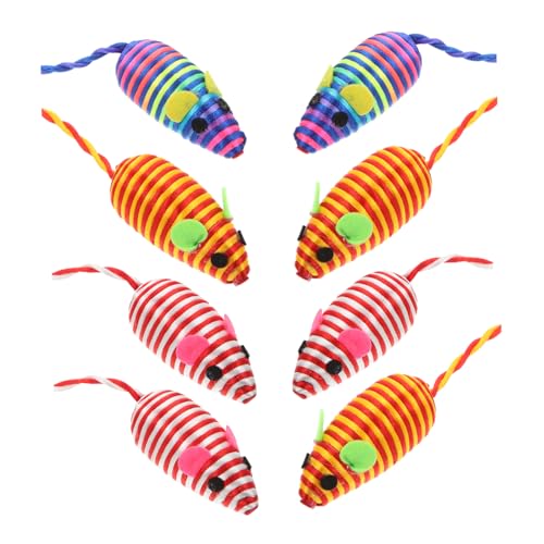 COLLBATH Cat Supply 8 Stück Bunte Katzenspielzeug-spielmäuse Mit Seilknoten Zum Spielen Und Kratzen Von Katzen von COLLBATH