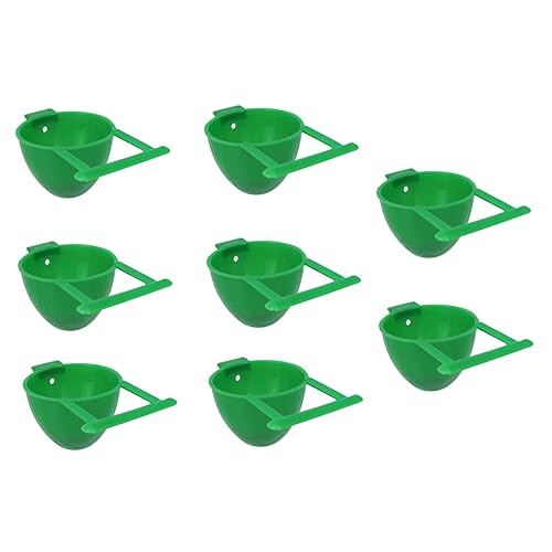 COLLBATH 8 Stück Papagei Food Box Wasser Becher Schüssel Geflügelfutter Praktischer Futternapf Papageien-futterstation Für Haustiere Futterhäuschen Für Papageien Green Plastik von COLLBATH