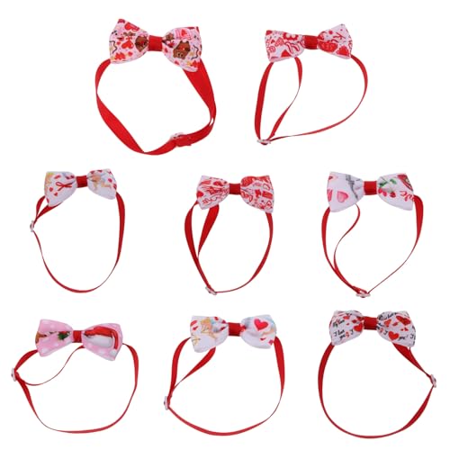 COLLBATH 8 Stück Teiliges Hundehalsband mit Schleifen für Haustiere Verstellbar für Valentinstag und Fotoshootings Zufällige von COLLBATH