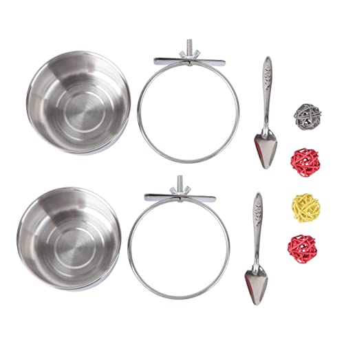 COLLBATH Papageien-futternapf-Set Mit Edelstahl-napf Und Futterschaufel Chinlon-beißring Für Vogelkäfigzubehör COLLBATH Papageien-futternapf-Set Mit Edelstahl-napf Und Futterschaufel Chinlon-beißring Für Vogelkäfigzubehör von COLLBATH